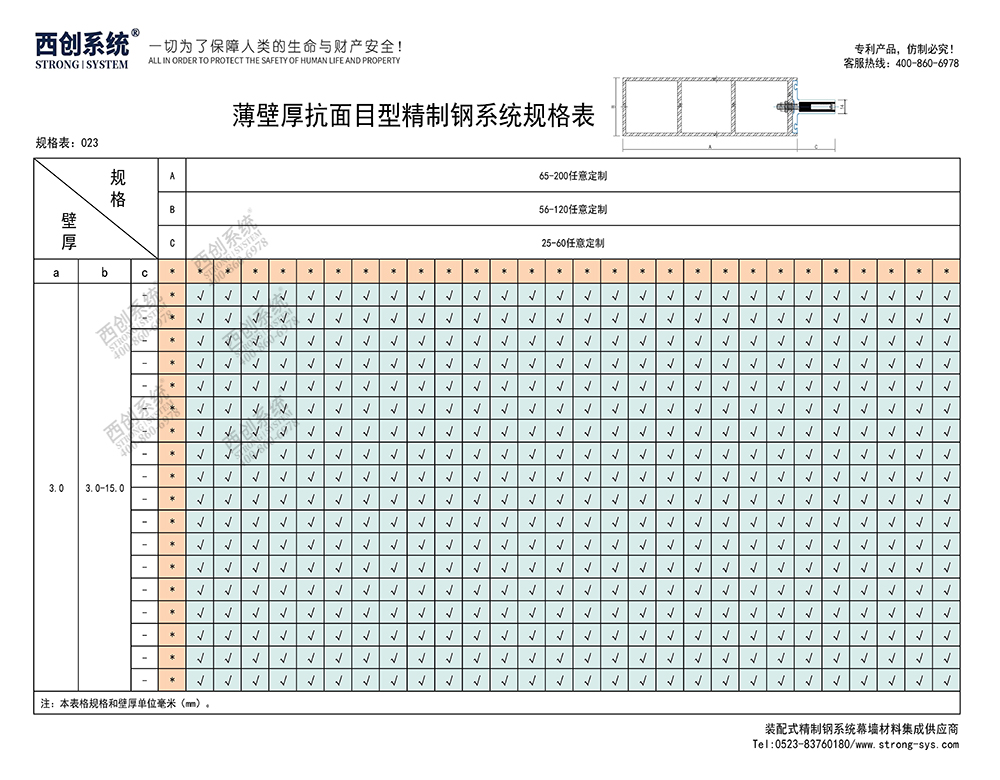 《最新規(guī)格型號(hào)一覽表》西創(chuàng)系統(tǒng)裝配式精制鋼直角方管精致鋼尖角方管（包含高精鋼、精密鋼、精細(xì)鋼）(圖24)