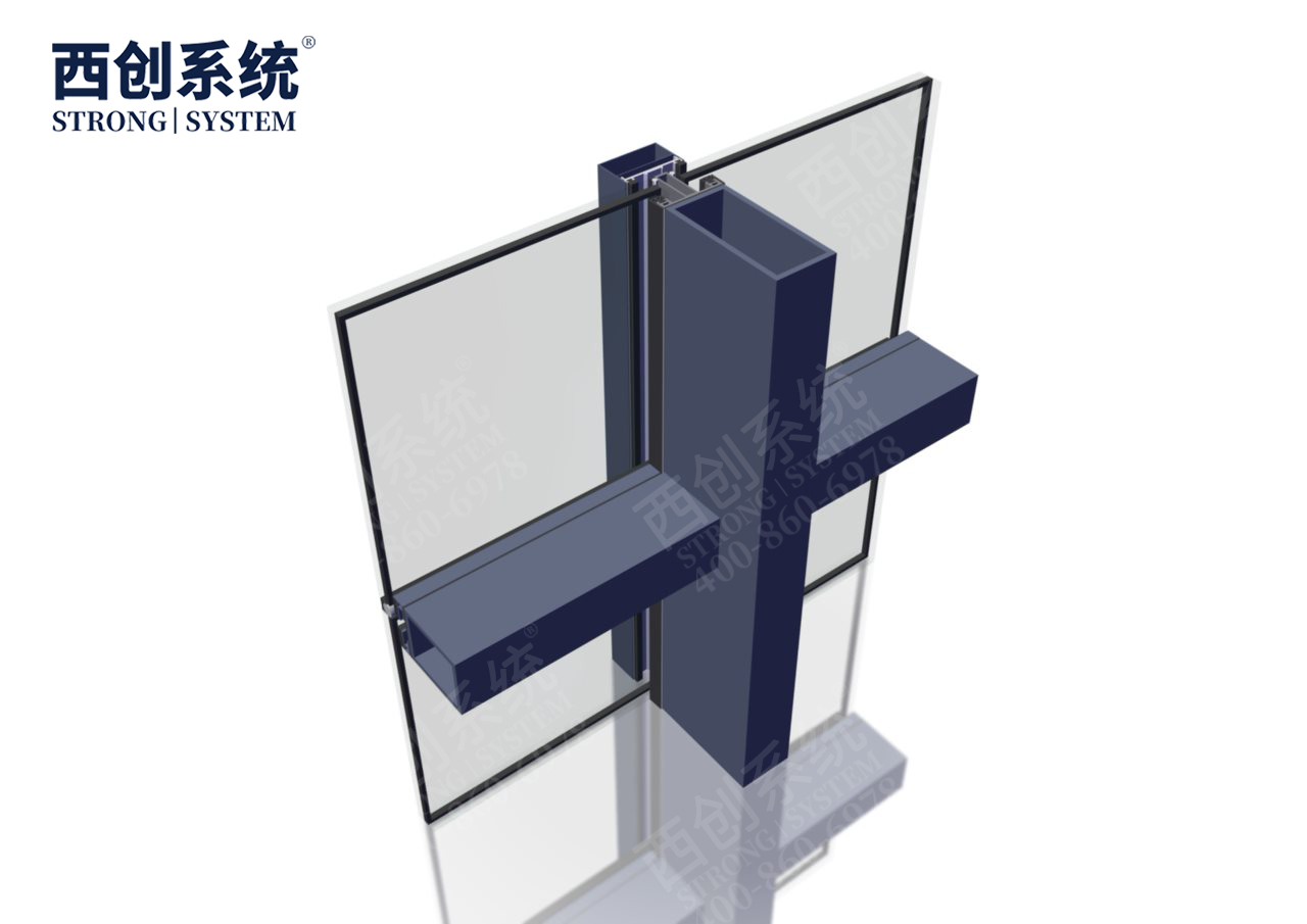 自鎖限位式鋼板插芯連接/橫梁高度可調——西創(chuàng)系統(tǒng)矩形精制鋼玻璃幕墻系統(tǒng)(圖10)